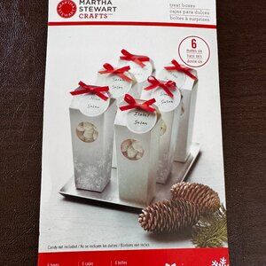 NEW Martha Stewart Silver Holidays Frosty Elegance Christmas Treat Boxes 6 Pack